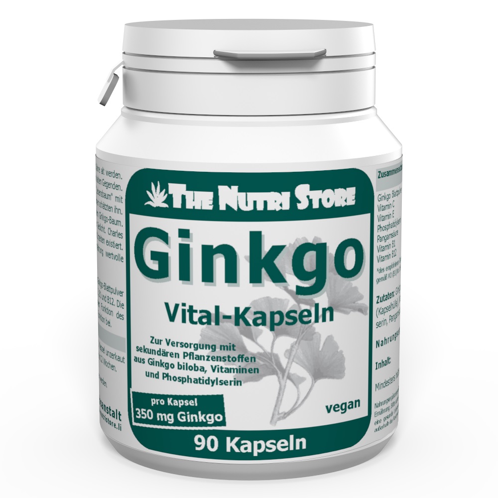 Ginkgo biloba 350 mg vegane Kapseln 90 Stück
