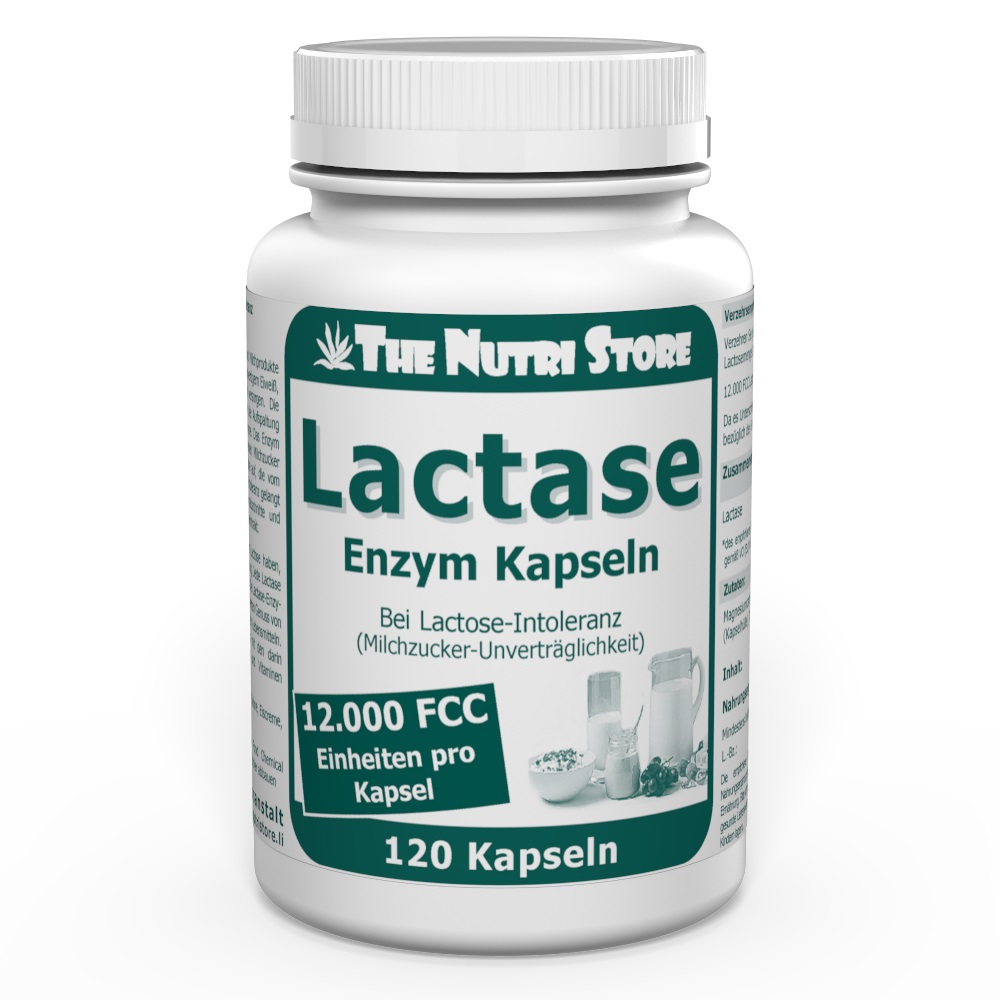 Lactase 12.000 FCC Enzym Kapseln 120 Stück
