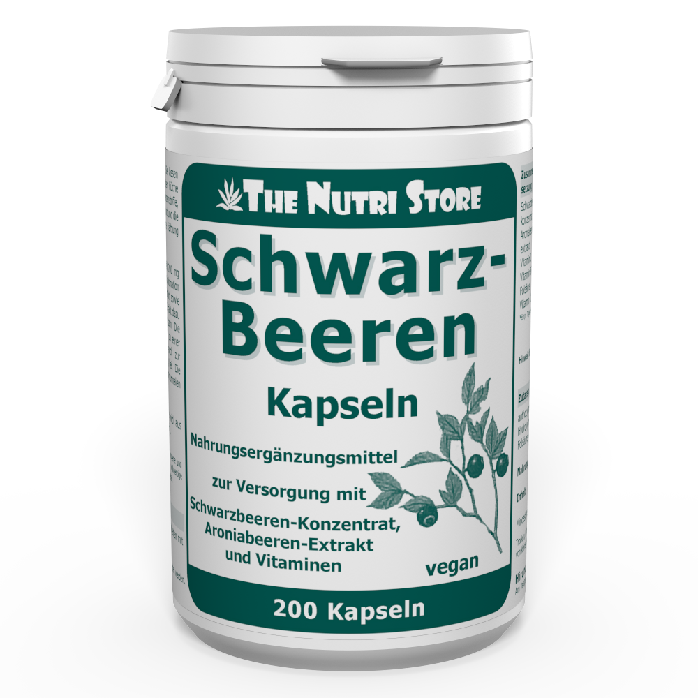 Schwarz Beeren vegane Kapseln 200 Stück