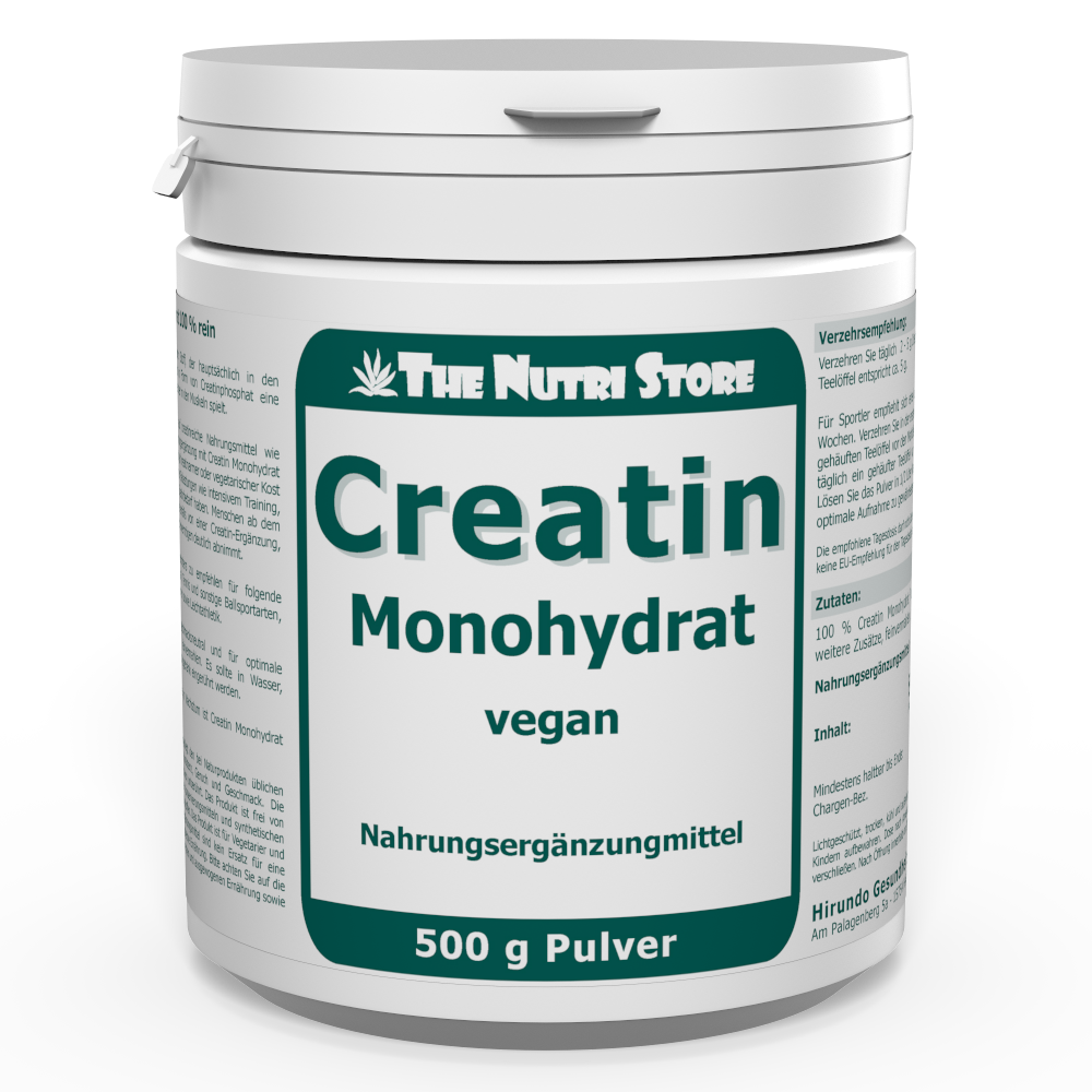 Creatin Monohydrat 100 % rein Pulver 500 g vegan