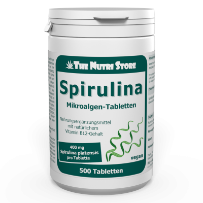 Spirulina Mikroalgen 400 mg Tabletten 500 Stück