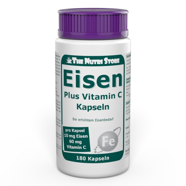 Eisen 10 mg + Vitamin C 60 mg Kapseln 180 Stück
