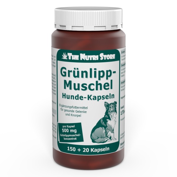 Grünlippmuschel 500 mg für Hunde Kapseln 150 + 20 Stück