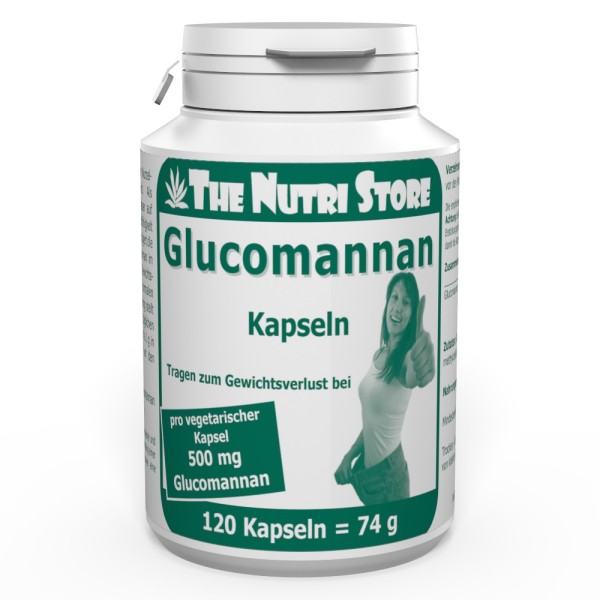 Glucomannan 500 mg Kapseln 120 Stück aus der Konjak-Wurzel