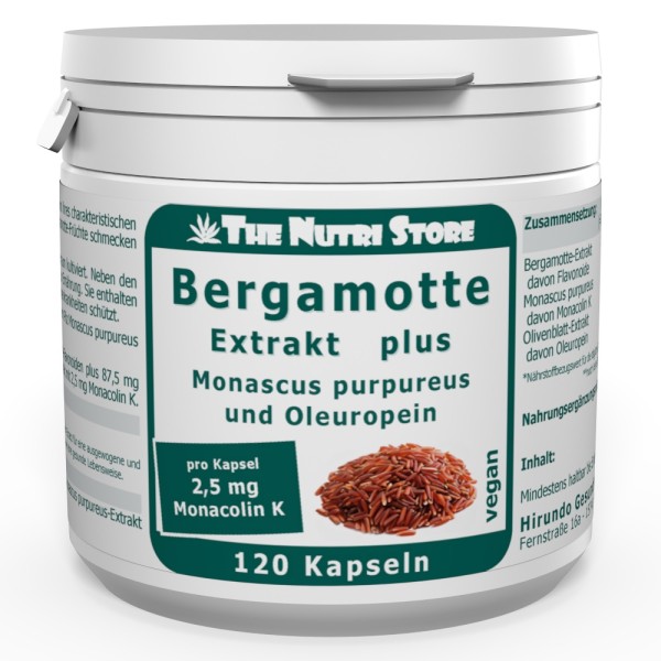 Bergamotte Extrakt plus Monascus Oleuropein vegane Kapseln 120 Stück