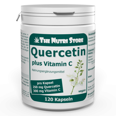 Quercetin 250 mg + Vitamin C 300 mg vegane Kapseln 120 Stück
