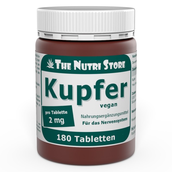 Kupfer 2 mg vegane Tabletten 180 Stück
