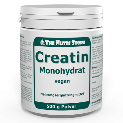 Creatin Monohydrat 100 % rein Pulver 500 g vegan
